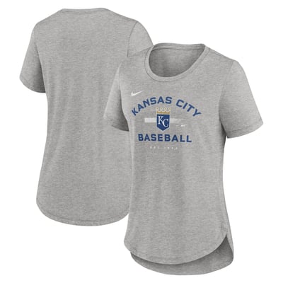 Kansas City Royals Nike Women's Hot Prospect Tri-Blend T-Shirt - Heather Gray