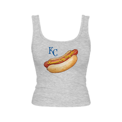Kansas City Royals Tiny Turnip Women's Emmy Hot Dog Tri-Blend Tank Top - Gray