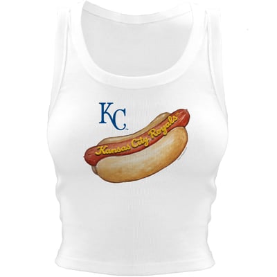 Kansas City Royals Tiny Turnip Women's Hot Dog Cropped Tank Top - White
