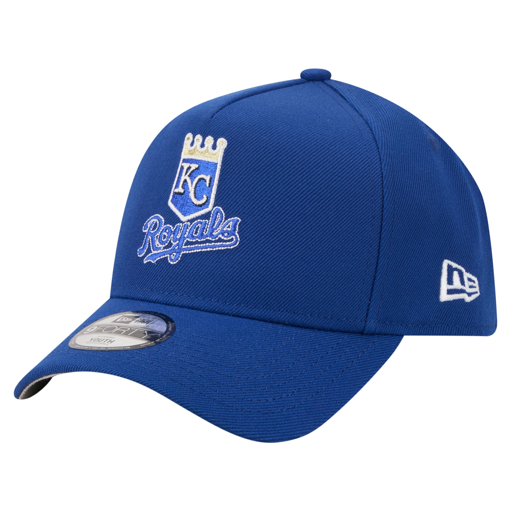 Casquette ajustable New Era Royal Kansas City Royals Cooperstown Logo 9FORTY pour jeunes
