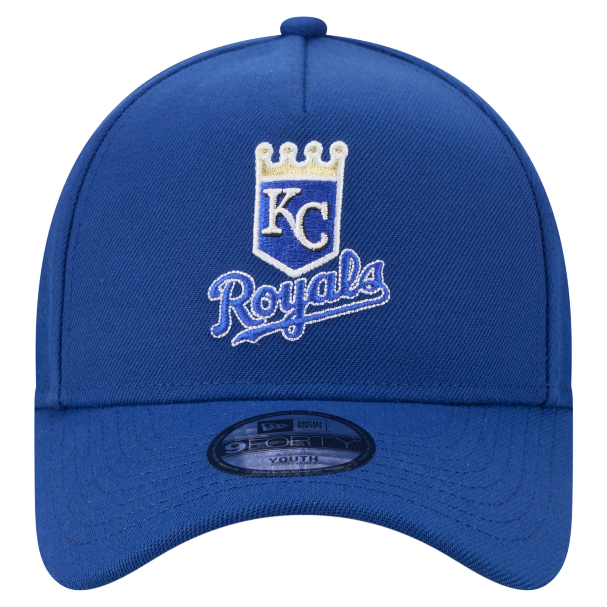 Casquette ajustable New Era Royal Kansas City Royals Cooperstown Logo 9FORTY pour jeunes