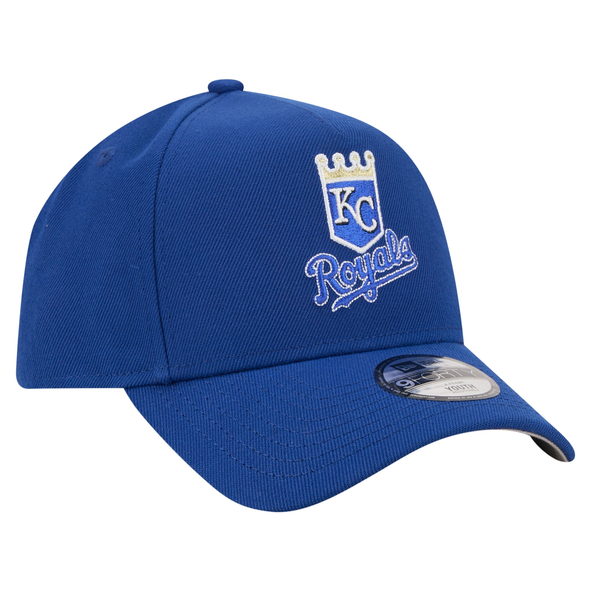 Casquette ajustable New Era Royal Kansas City Royals Cooperstown Logo 9FORTY pour jeunes