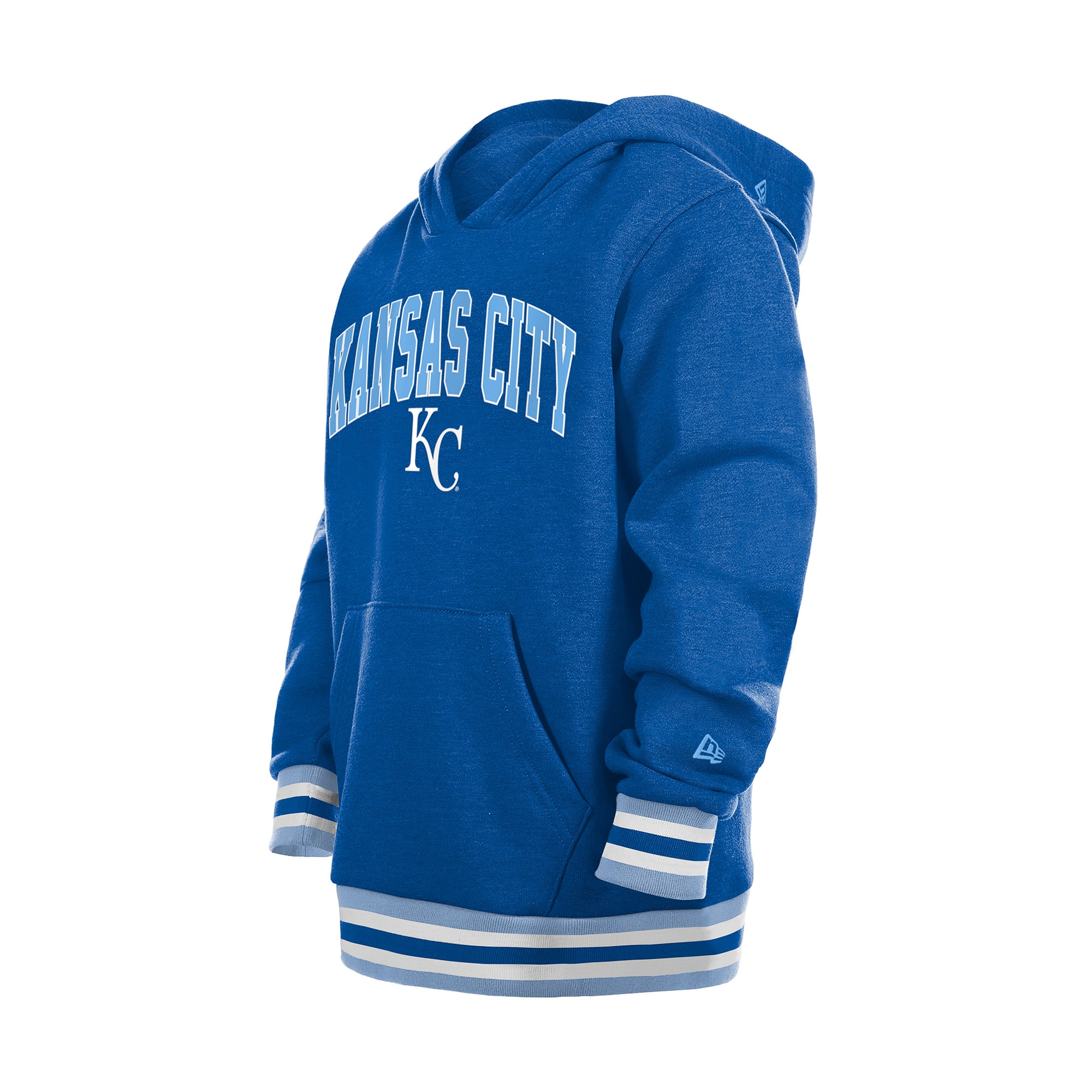 Youth New Era Royal Kansas City Royals Knit Trim Pullover Hoodie