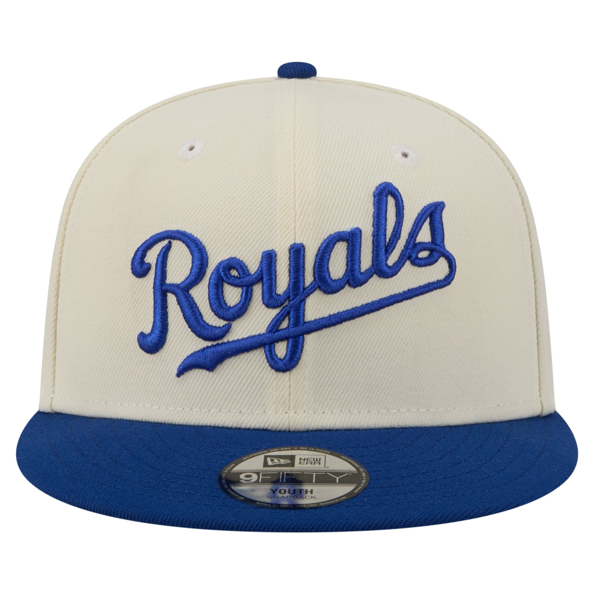 Youth New Era White Kansas City Royals Two-Tone 9FIFTY Snapback Hat