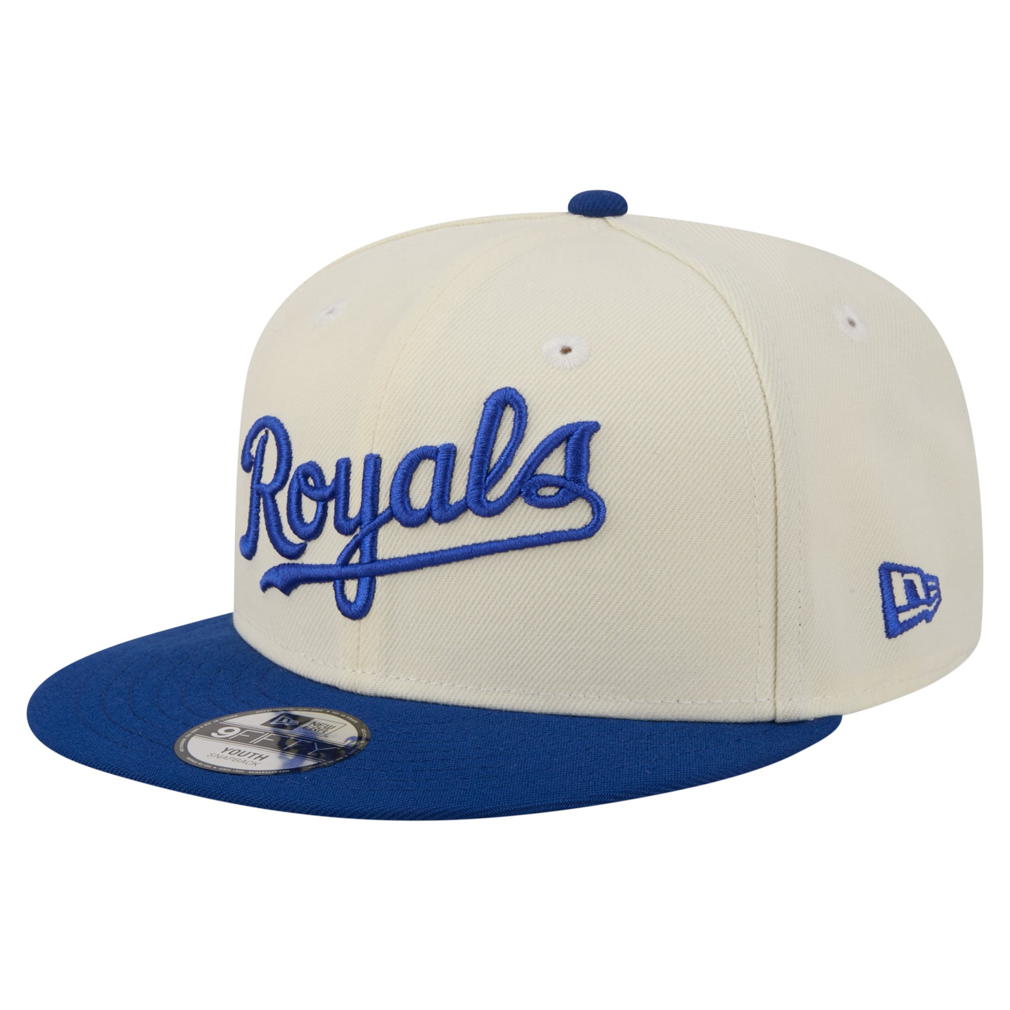 Youth New Era White Kansas City Royals Two-Tone 9FIFTY Snapback Hat
