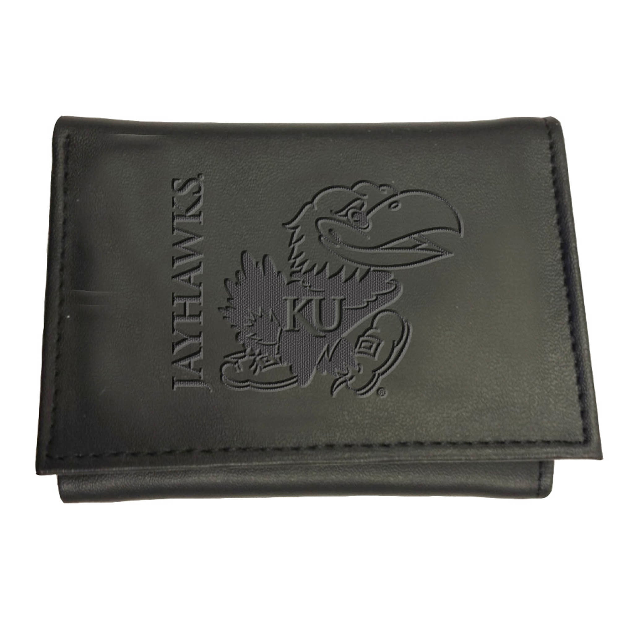 Black Kansas Jayhawks Hybrid Tri-Fold Wallet