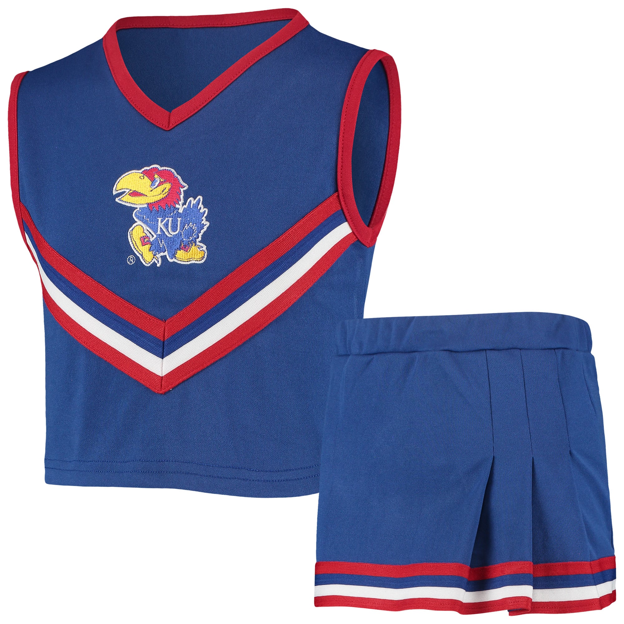 Ensemble de cheerleading deux pièces Little King Royal Kansas Jayhawks pour filles