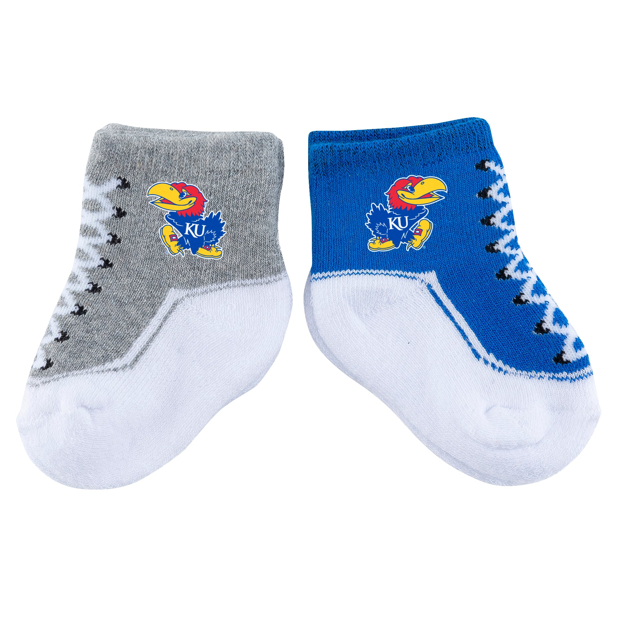 Lot de deux paires de chaussettes pour bébé ZooZatz Kansas Jayhawks