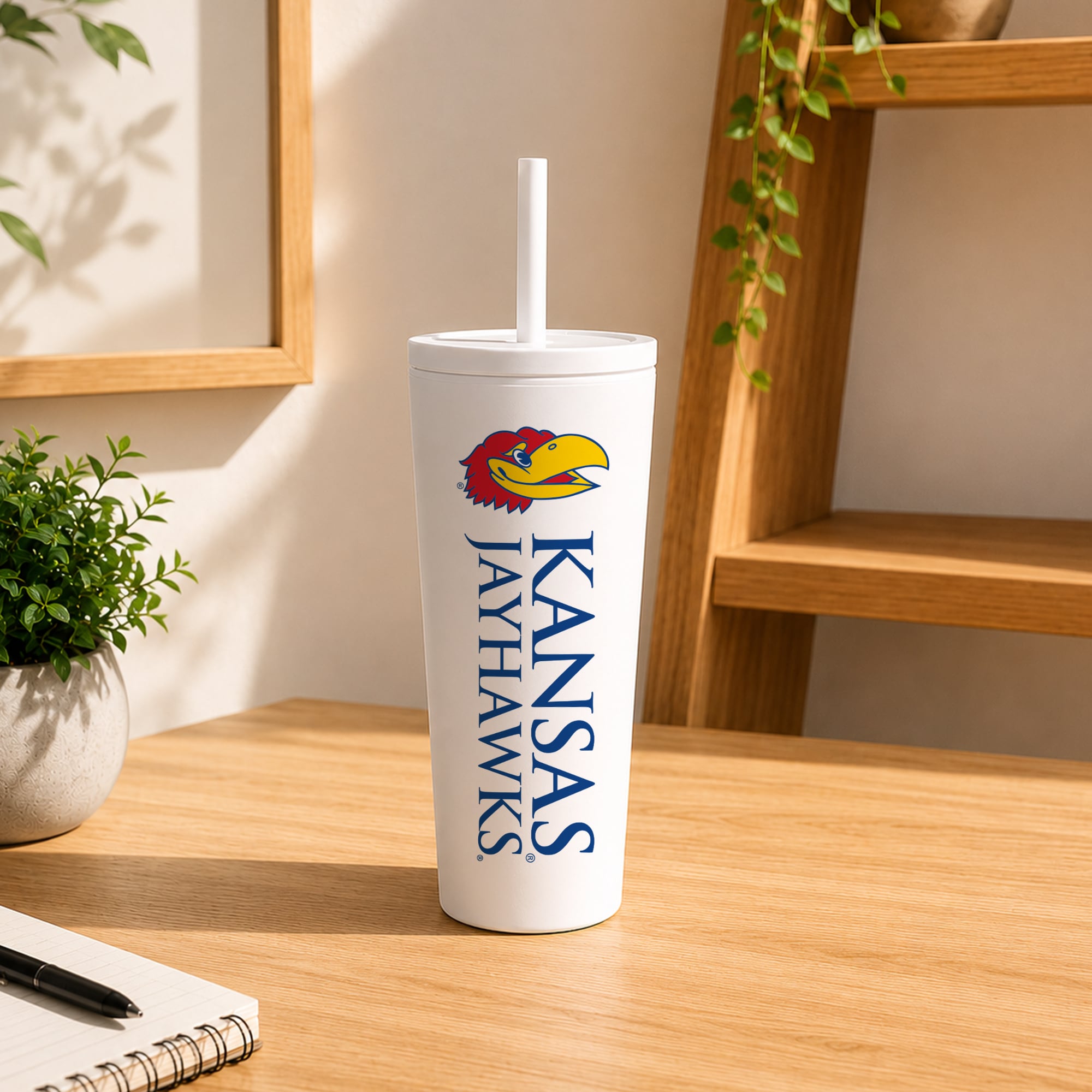 Kansas Jayhawks 24oz. No Spill Straw Tumbler
