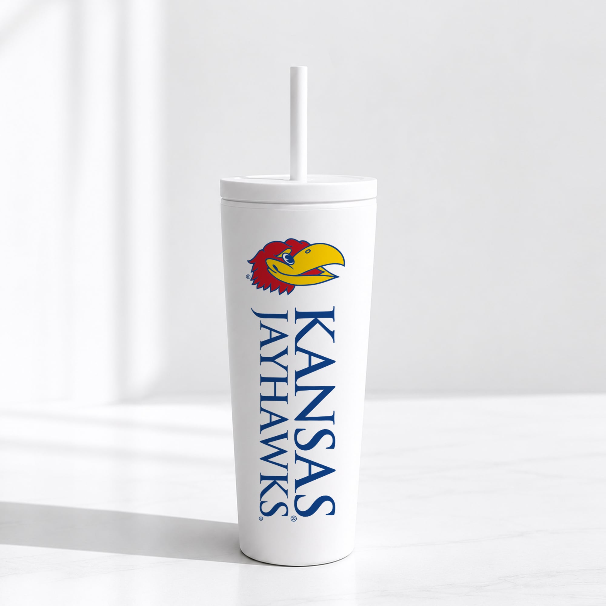 Kansas Jayhawks 24oz. No Spill Straw Tumbler