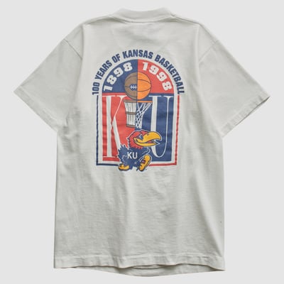 Kansas Jayhawks Hawks Wear Merchandise 1998 T-shirt - White - S by Fanatics Real Vintage