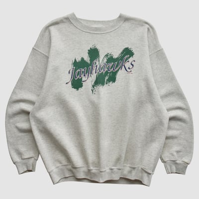 Kansas Jayhawks Lee Apparel 1994 Pullover Sweatshirt - Heather Gray - L by Fanatics Real Vintage
