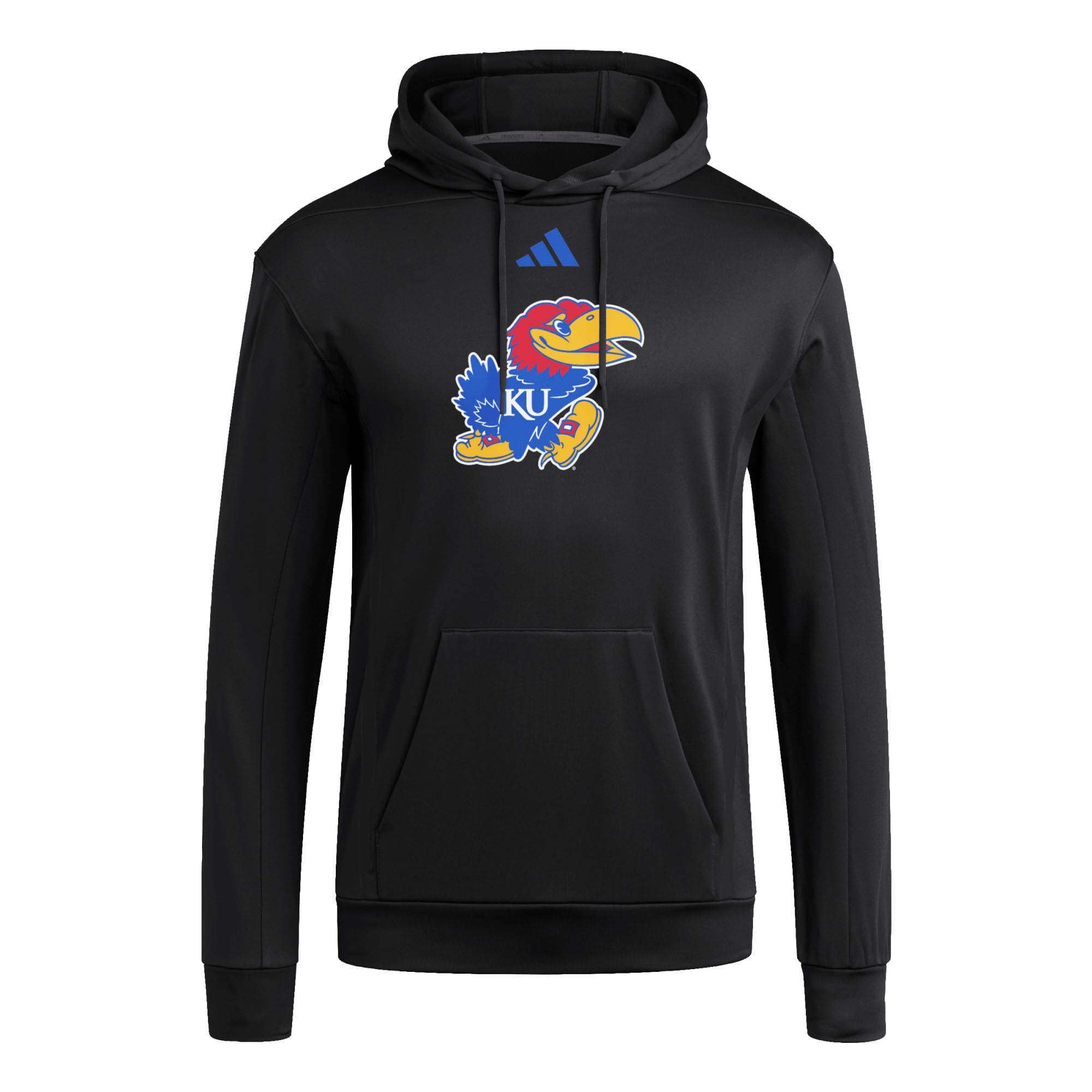Men's adidas  Black Kansas Jayhawks Locker Logo Fleece Pullover Hoodie