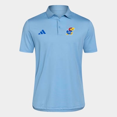 Kansas Jayhawks adidas Ultimate 365 Stripe Polo - Light Blue