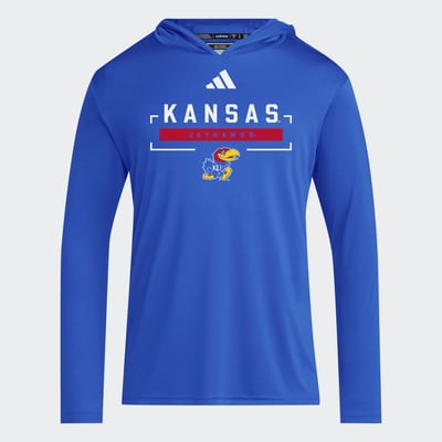 Kansas Jayhawks adidas D4T Long Sleeve Hooded T-Shirt - Royal