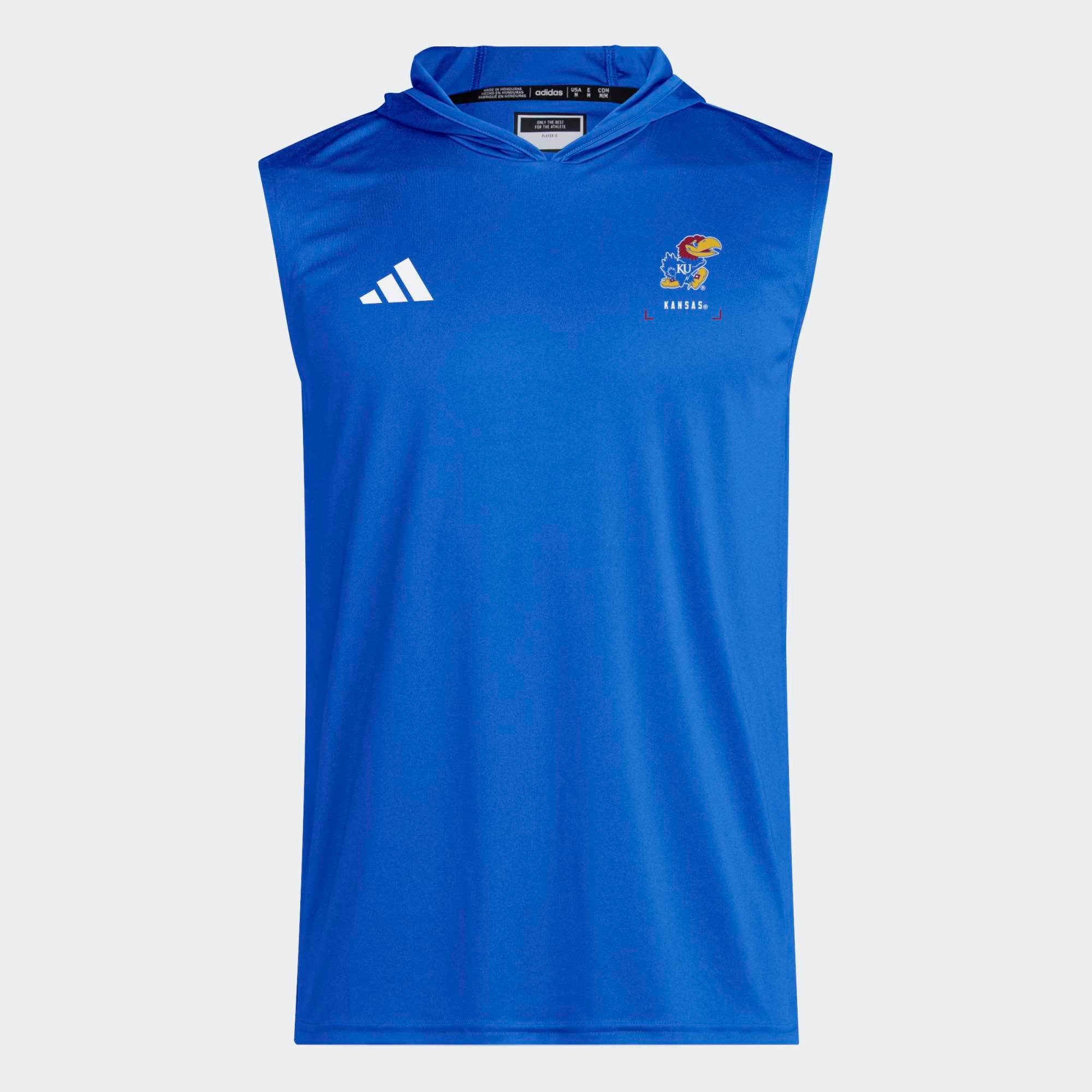 Men's adidas Royal Kansas Jayhawks D4T Sleeveless Hoodie
