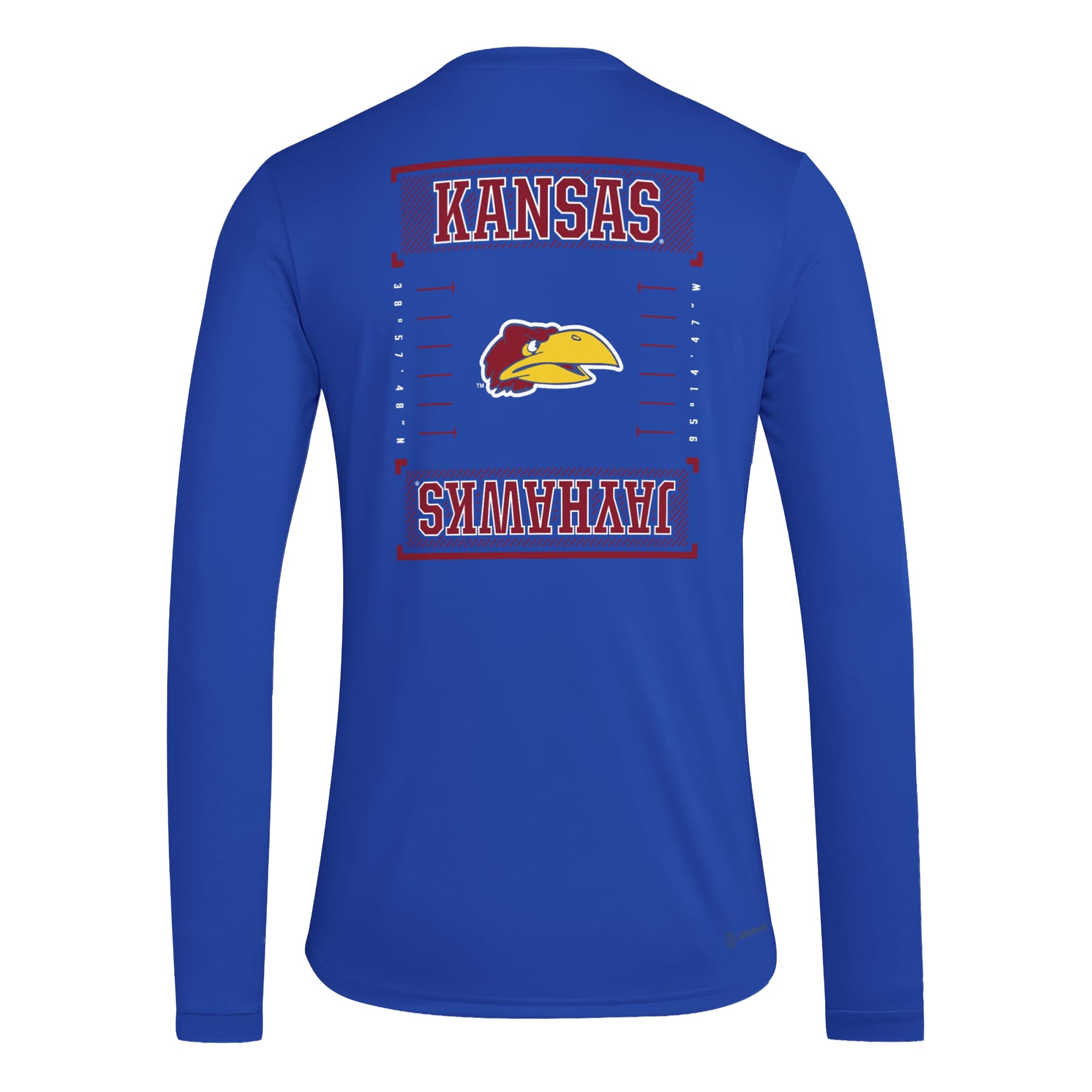 Men's adidas  Royal Kansas Jayhawks Locker Football Icon AEROREADY Pre-Game Long Sleeve T-Shirt