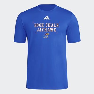  Kansas Jayhawks adidas Locker Slogan Football Pre-Game T-Shirt - Royal