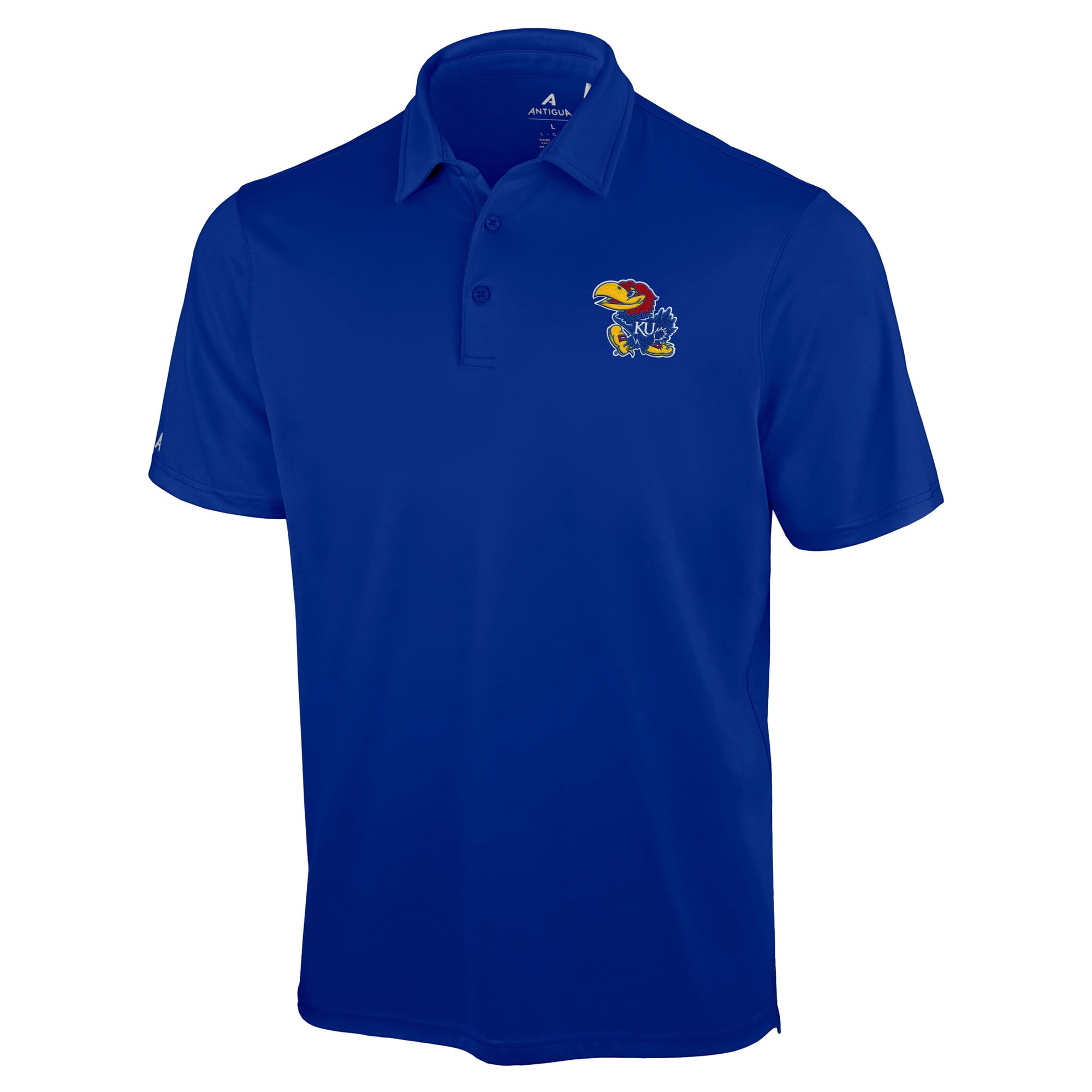 Men's Antigua Royal Kansas Jayhawks Unshakeable Solid Polo