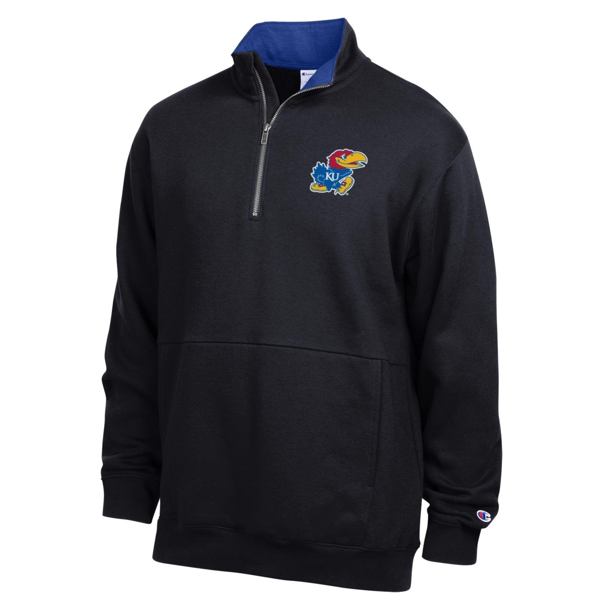 Men's Champion Kansas Jayhawks Fleece Quarter-Zip Pullover
