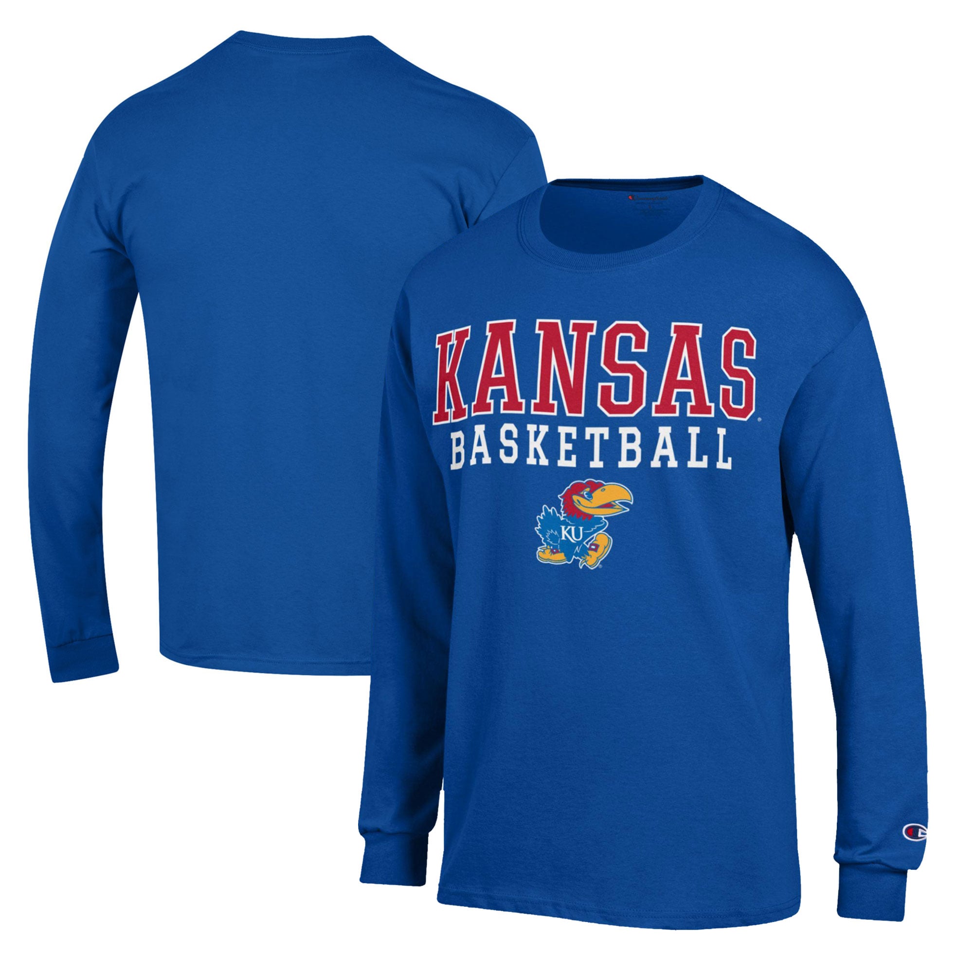 Kansas Roval Men's Champion Royal Kansas Jayhawks Basketball Stack Long Sleeve T-Shirt