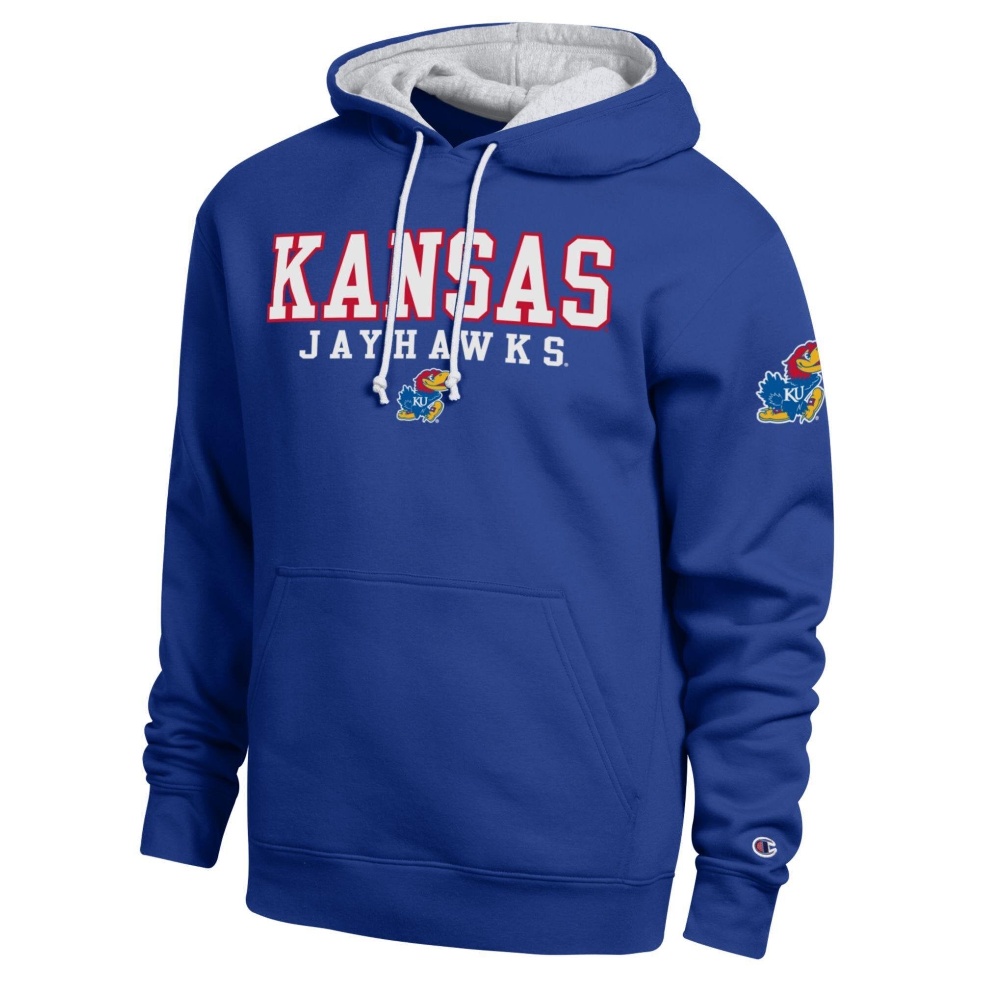 Sweat à capuche contrasté Champion Royal Kansas Jayhawks pour homme