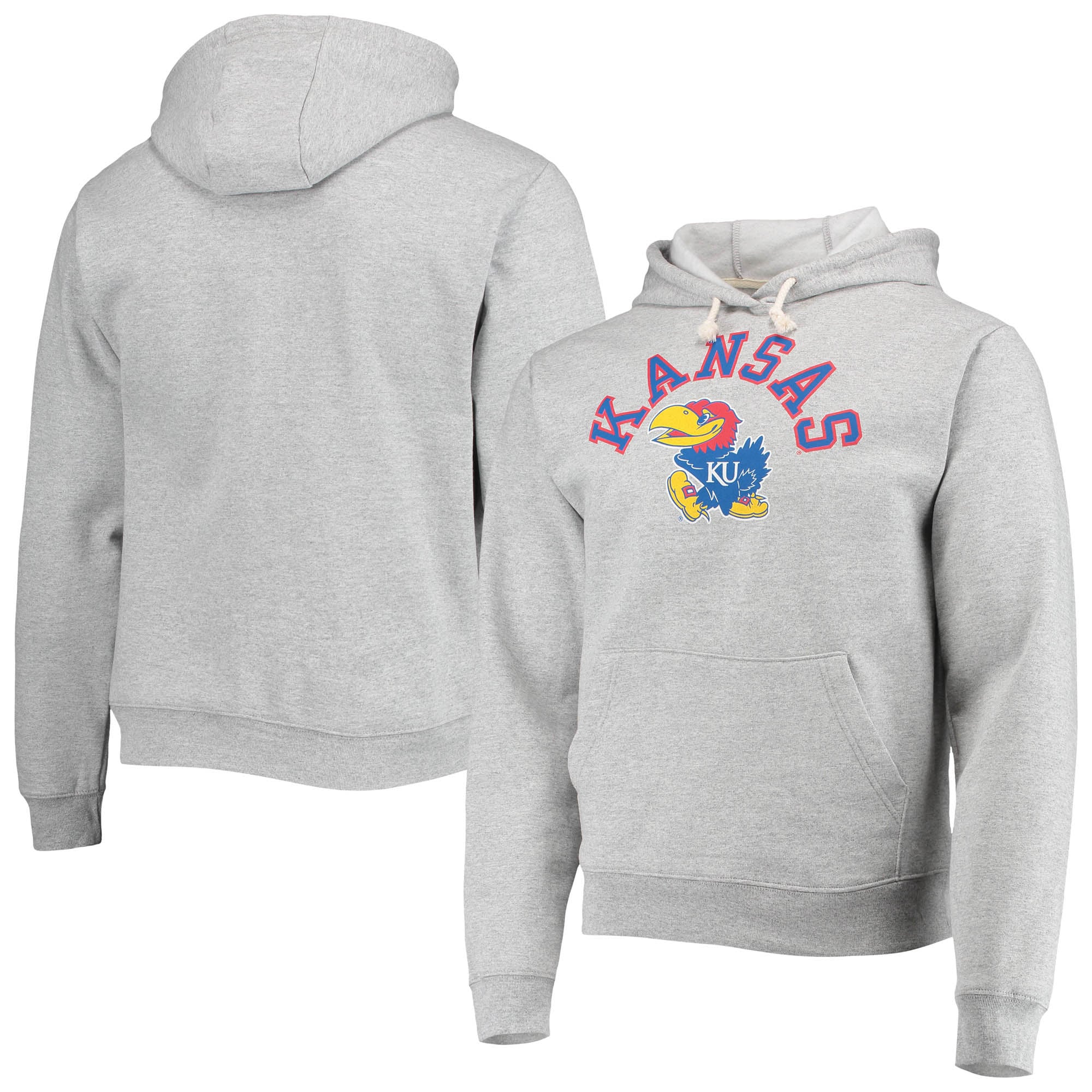 Men's League Collegiate Wear Heathered Gray Kansas Jayhawks Seal Neuvo  Essential Fleece Pullover Hoodie