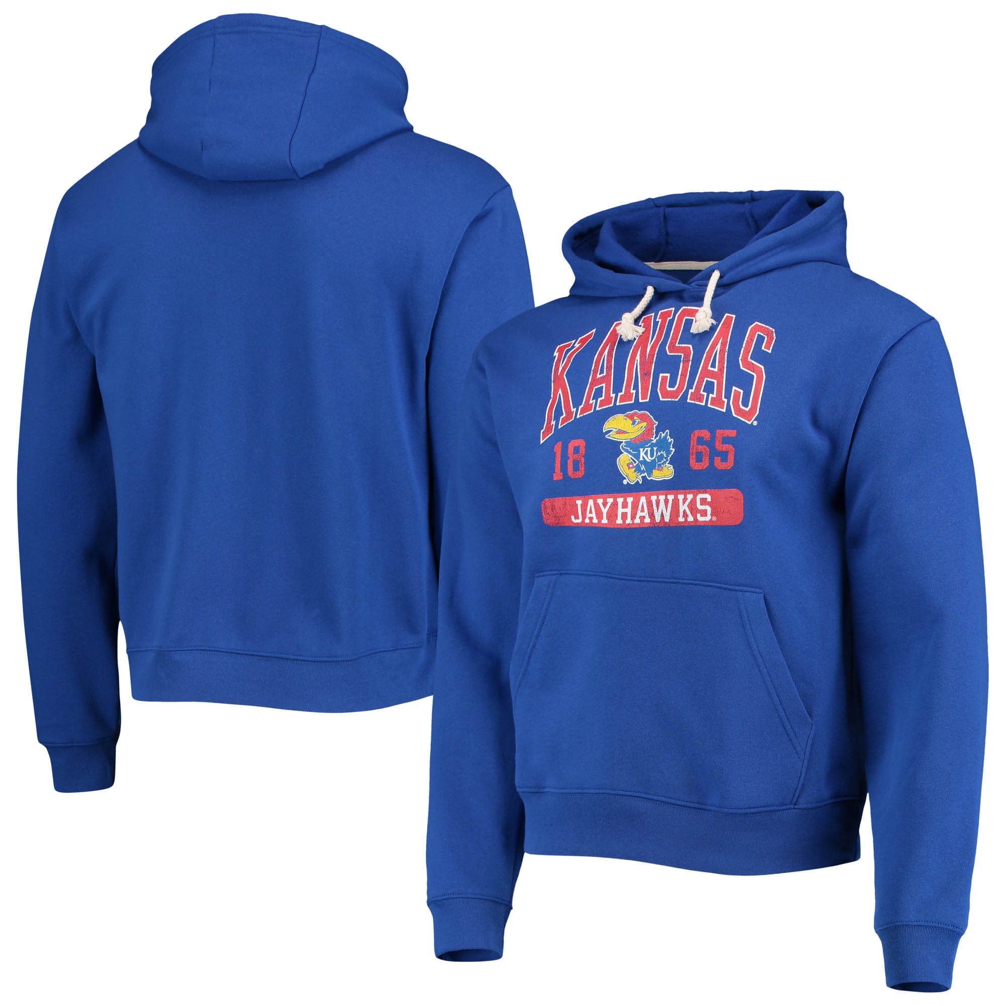 Men's League Collegiate Wear Royal Kansas Jayhawks Volume Up Essential Fleece  Pullover Hoodie