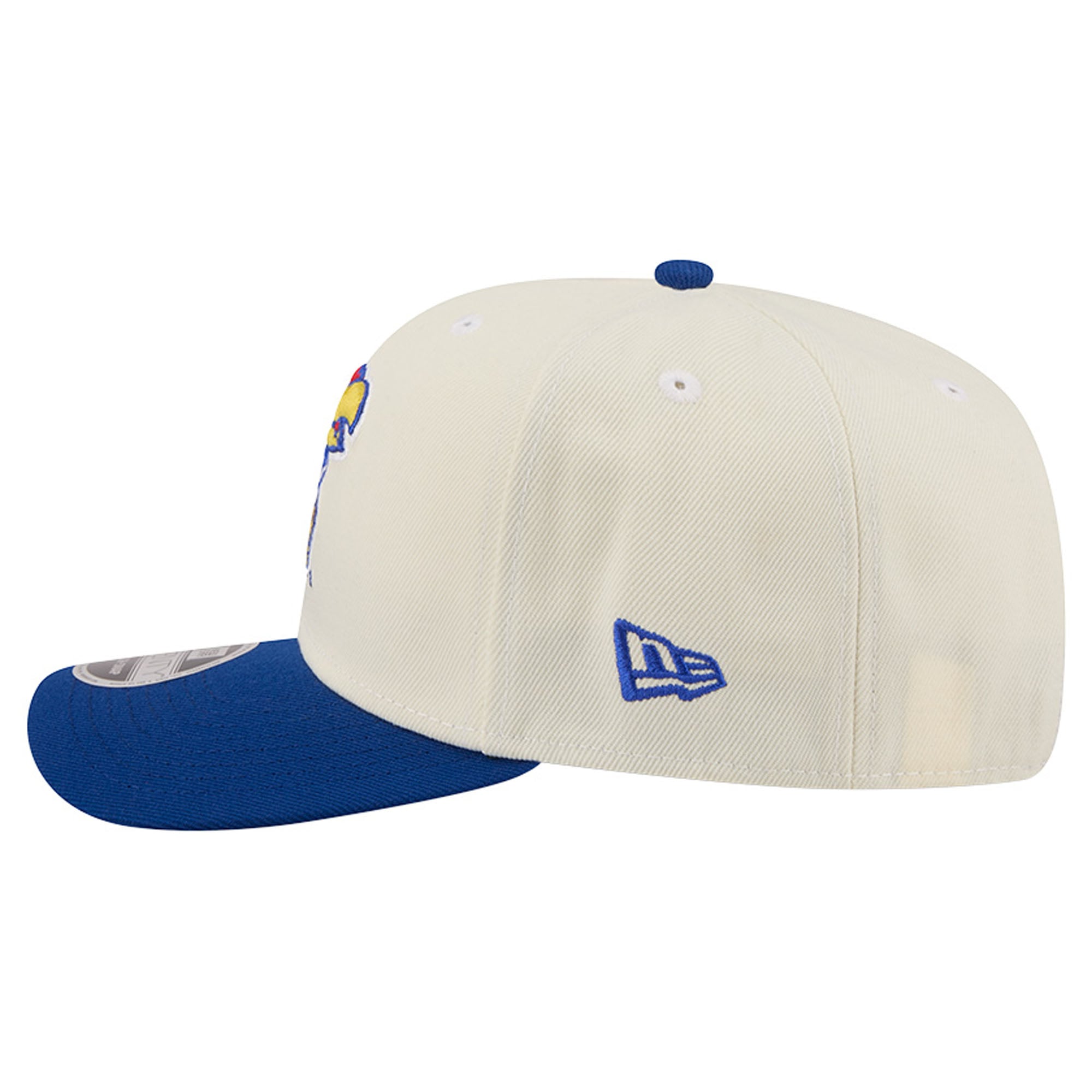 Men's New Era Cream/Royal Kansas Jayhawks America's 250th 9SEVENTY Adjustable Hat