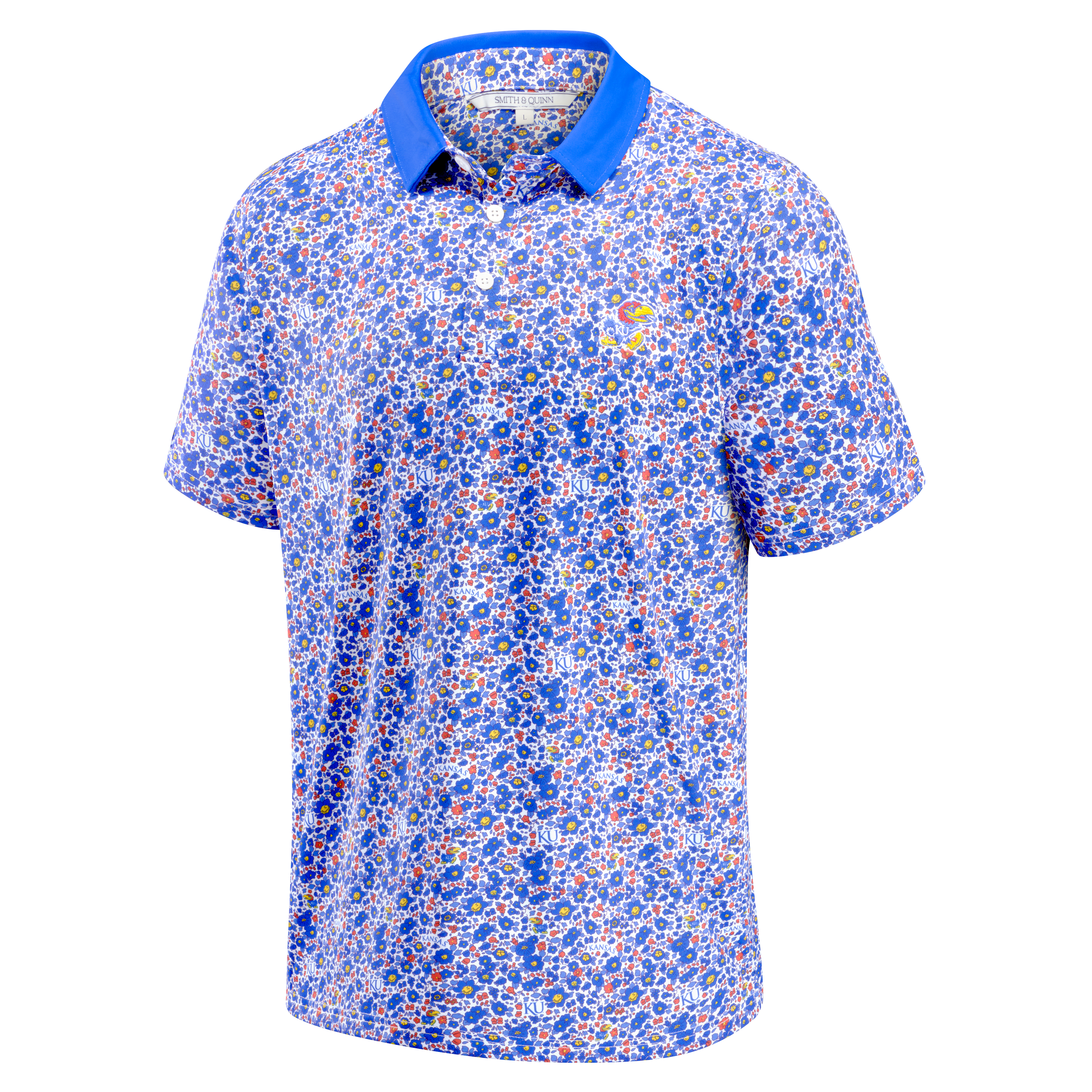 Polo Teddy Smith & Quinn Royal Kansas Jayhawks Poppies pour homme
