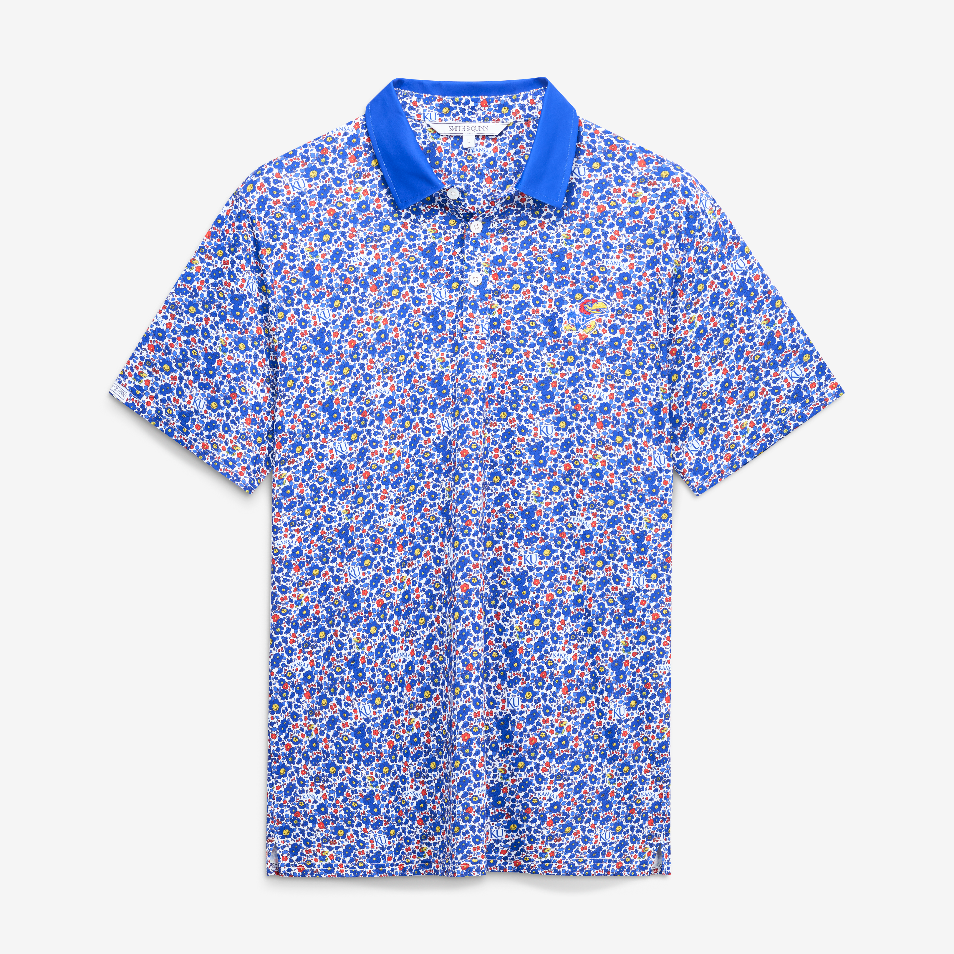 Polo Teddy Smith & Quinn Royal Kansas Jayhawks Poppies pour homme