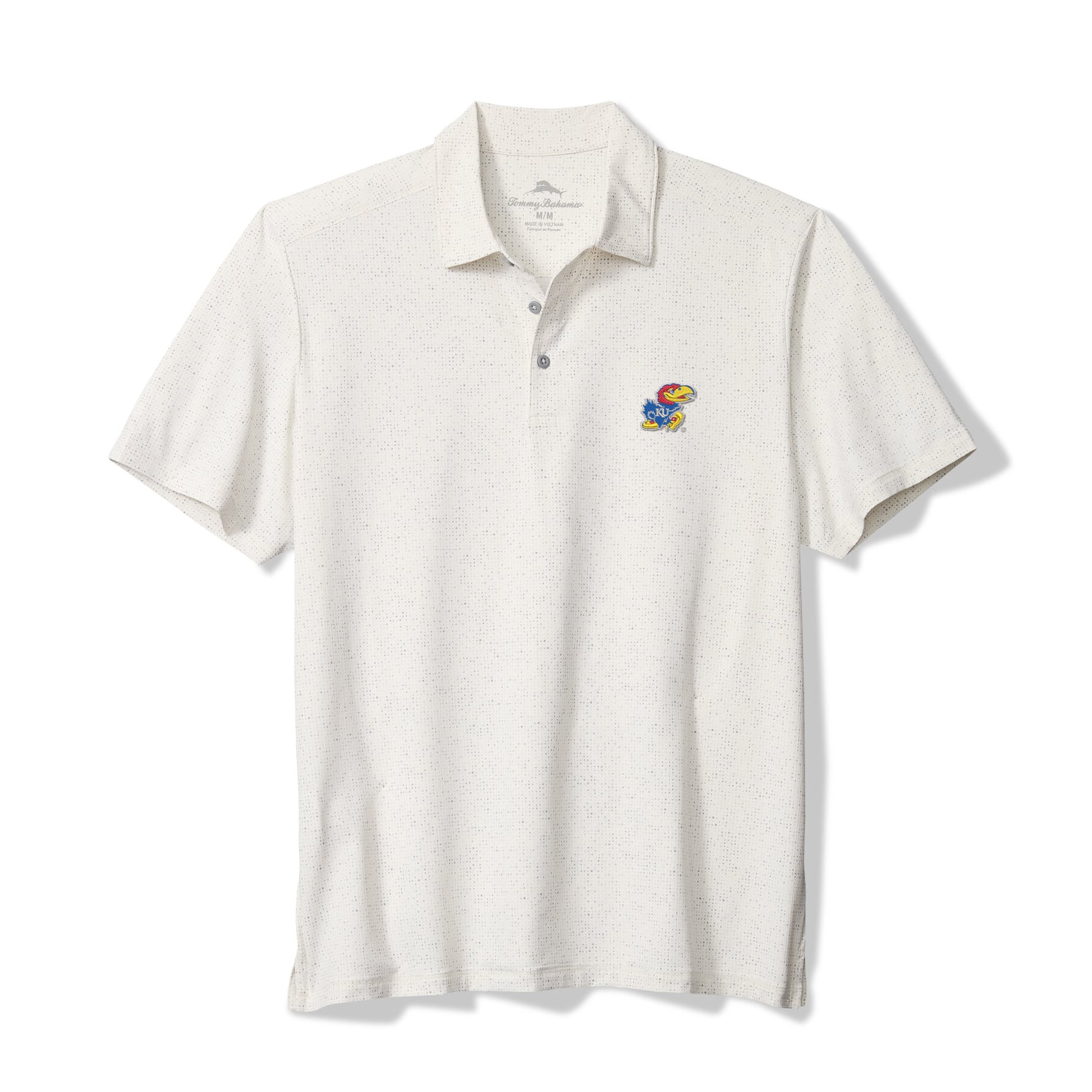 Polo Tommy Bahama blanc Kansas Jayhawks Palm Dunes IslandZone pour homme