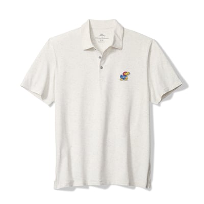 Kansas Jayhawks Tommy Bahama Palm Dunes IslandZone Polo - White