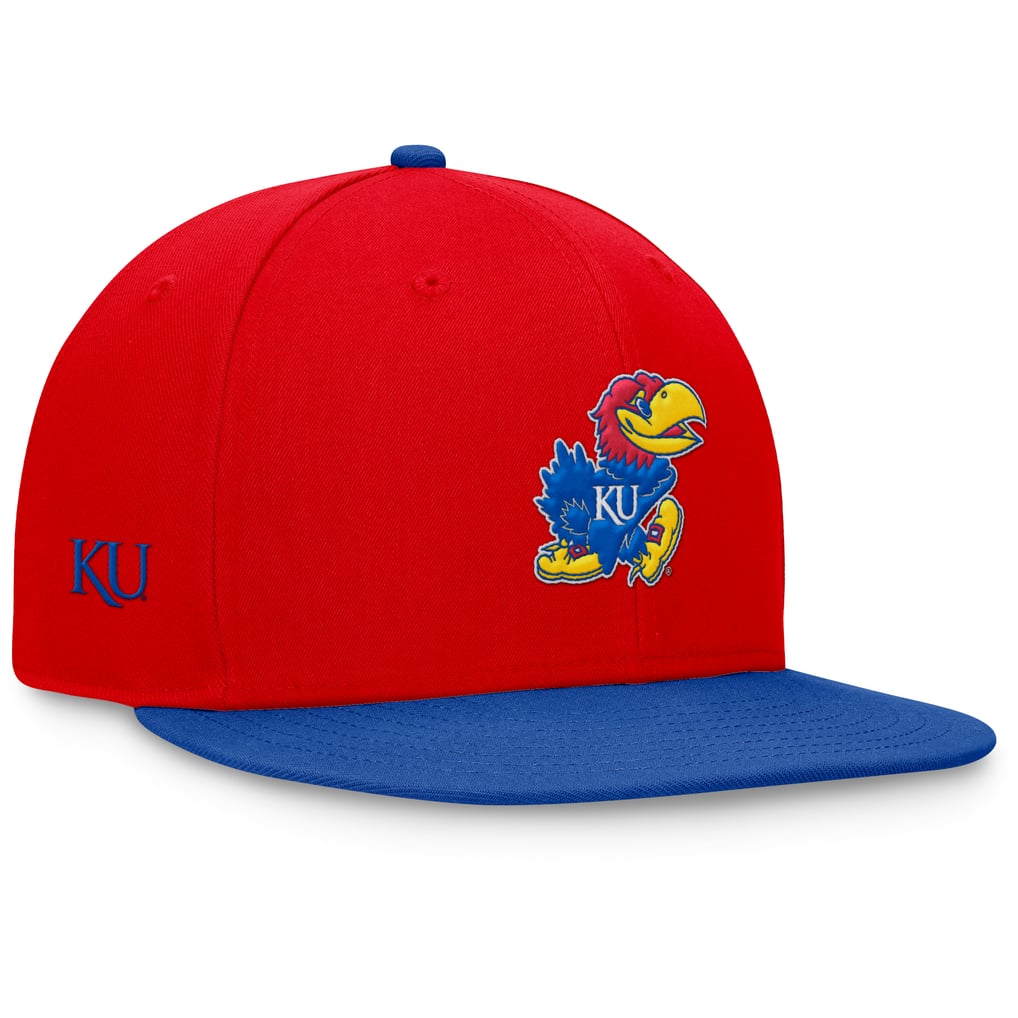 Royal Red Code Kansas Jayhawks Top of the World Rally Two-Tone Fitted Hat Red/Royal