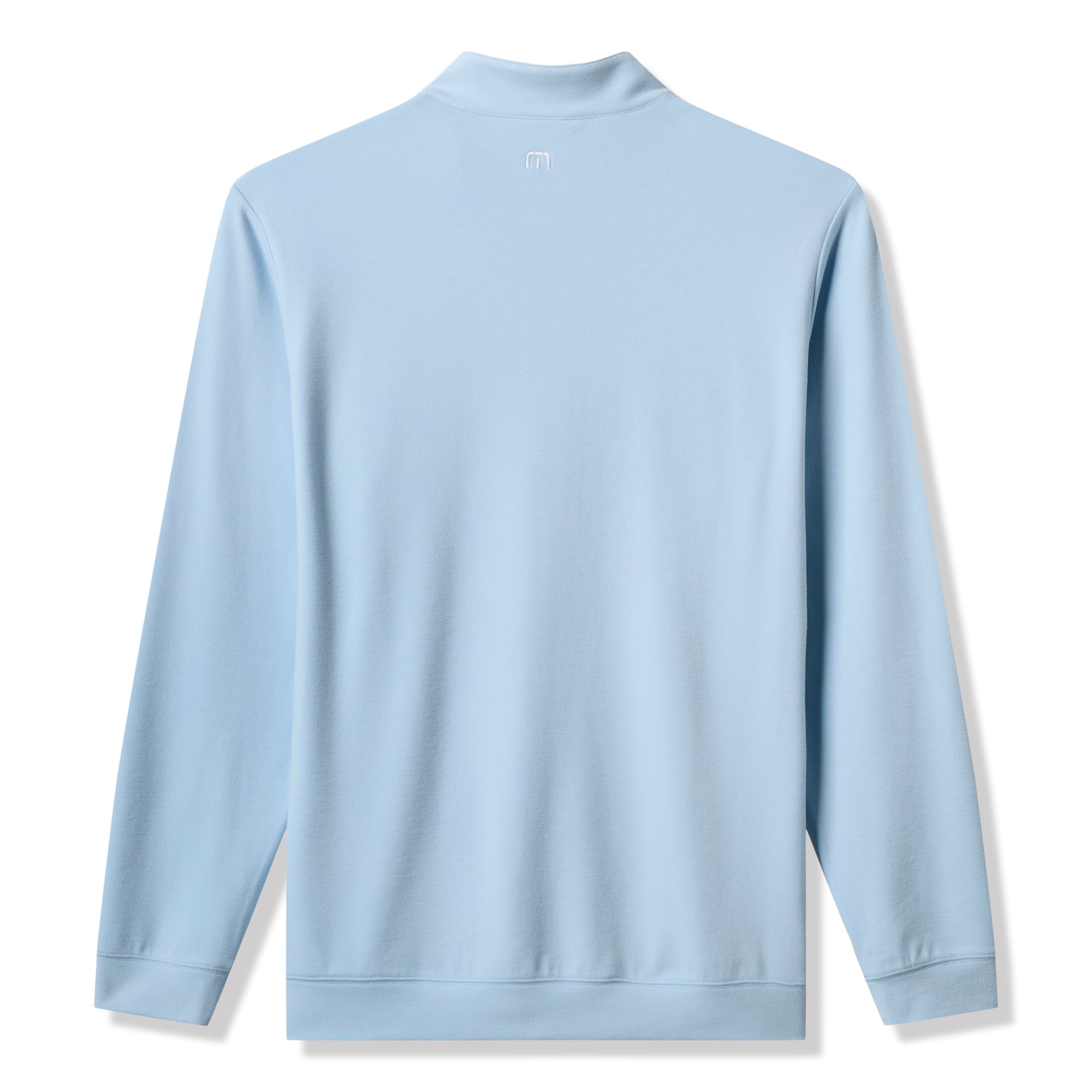 Men's TravisMathew Light Blue Kansas Jayhawks Cloud Home Game Quarter-Zip Tri-Blend Pullover