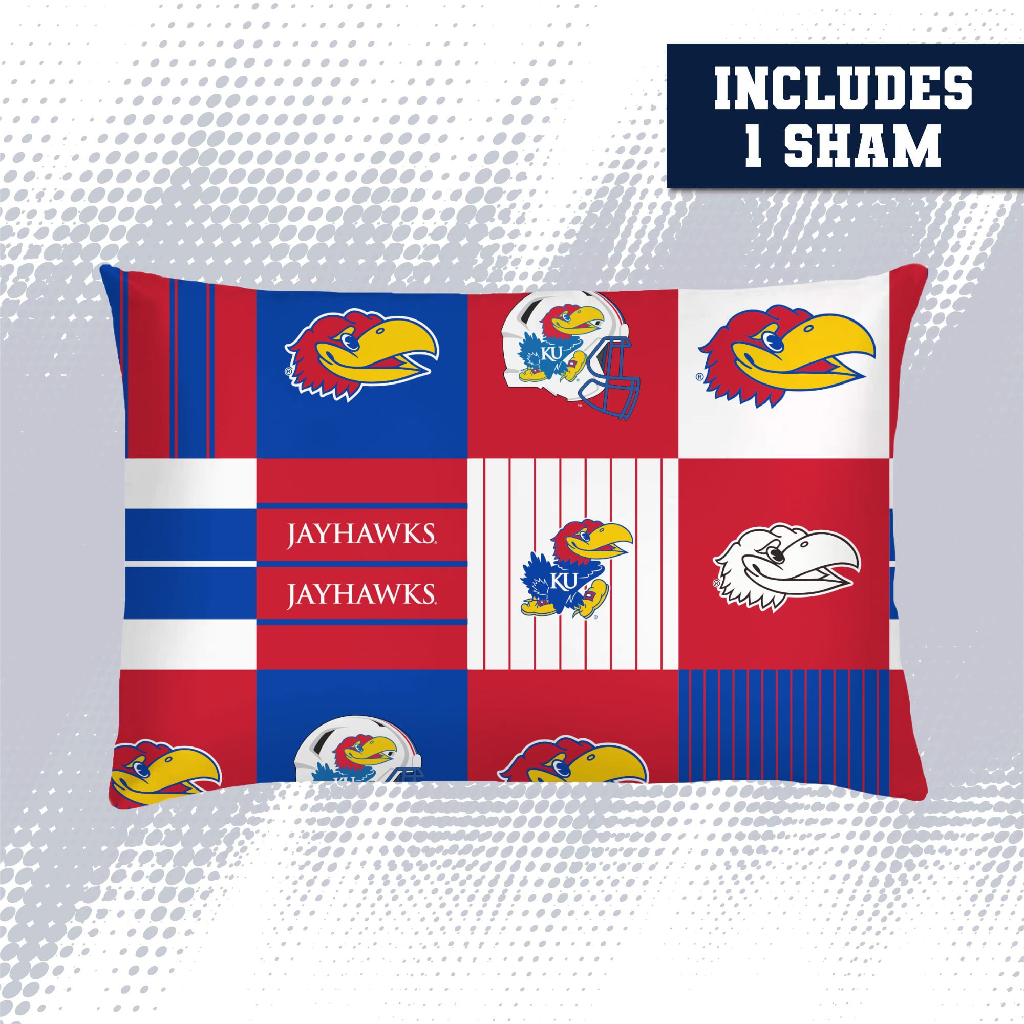 Pegasus Kansas Jayhawks Patchwork Plaid Two-Piece Twin/Twin XL Bed in a Bag Set
