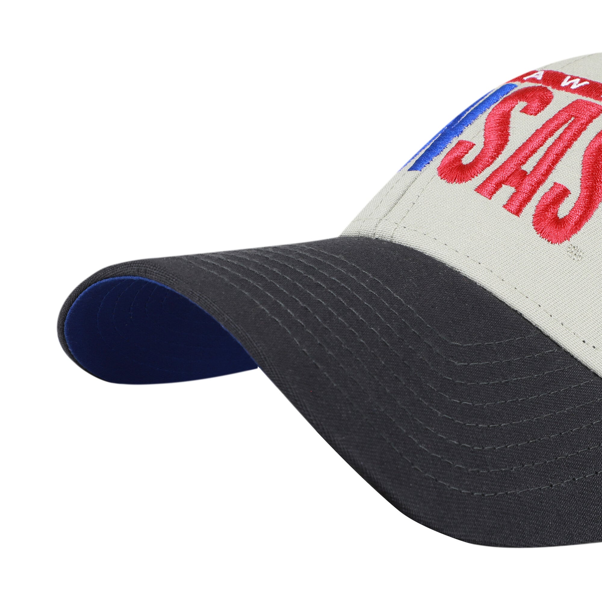 Casquette unisexe ajustable '47 grise/noire Kansas Jayhawks, inscription demi-bloc MVP