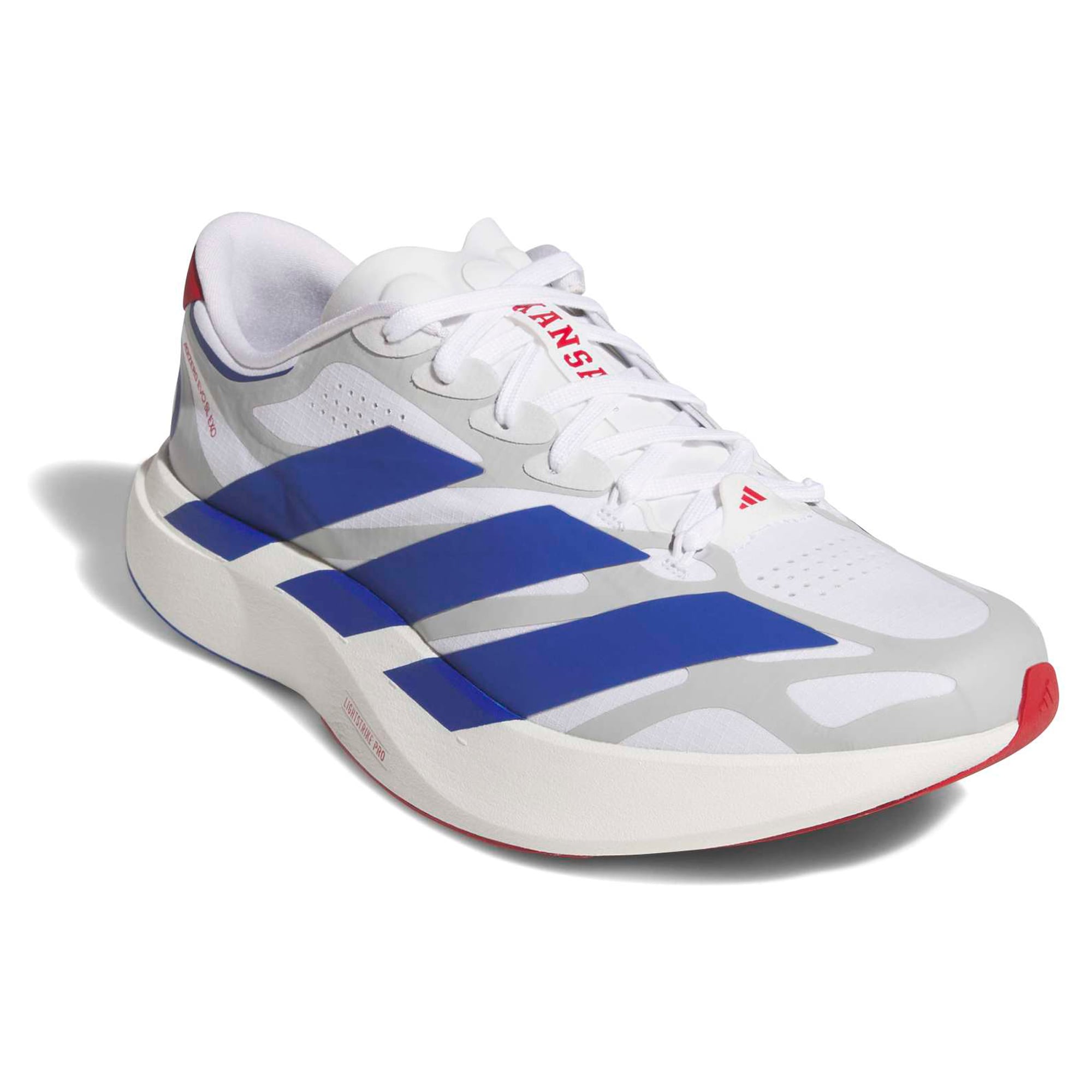 Unisex adidas White Kansas Jayhawks Adizero EVO SL EXO Sneakers