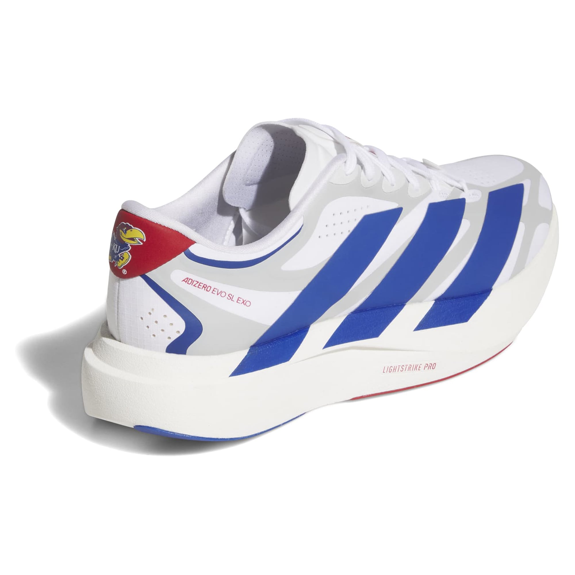 Unisex adidas White Kansas Jayhawks Adizero EVO SL EXO Sneakers