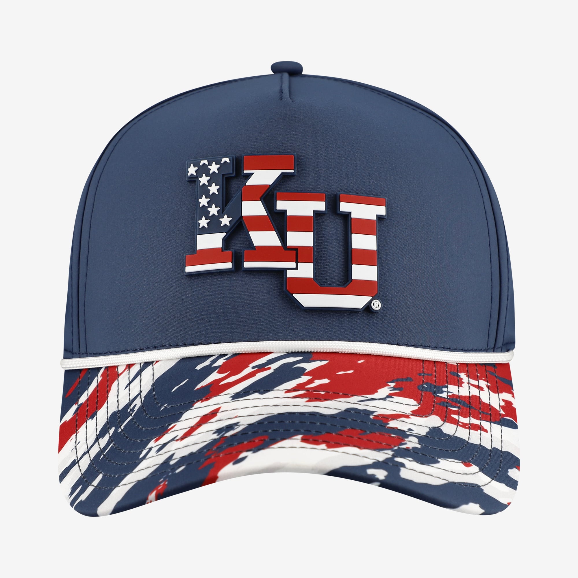 Unisex Branded Bills  Navy Kansas Jayhawks Stars & Stripes Rope Adjustable Hat