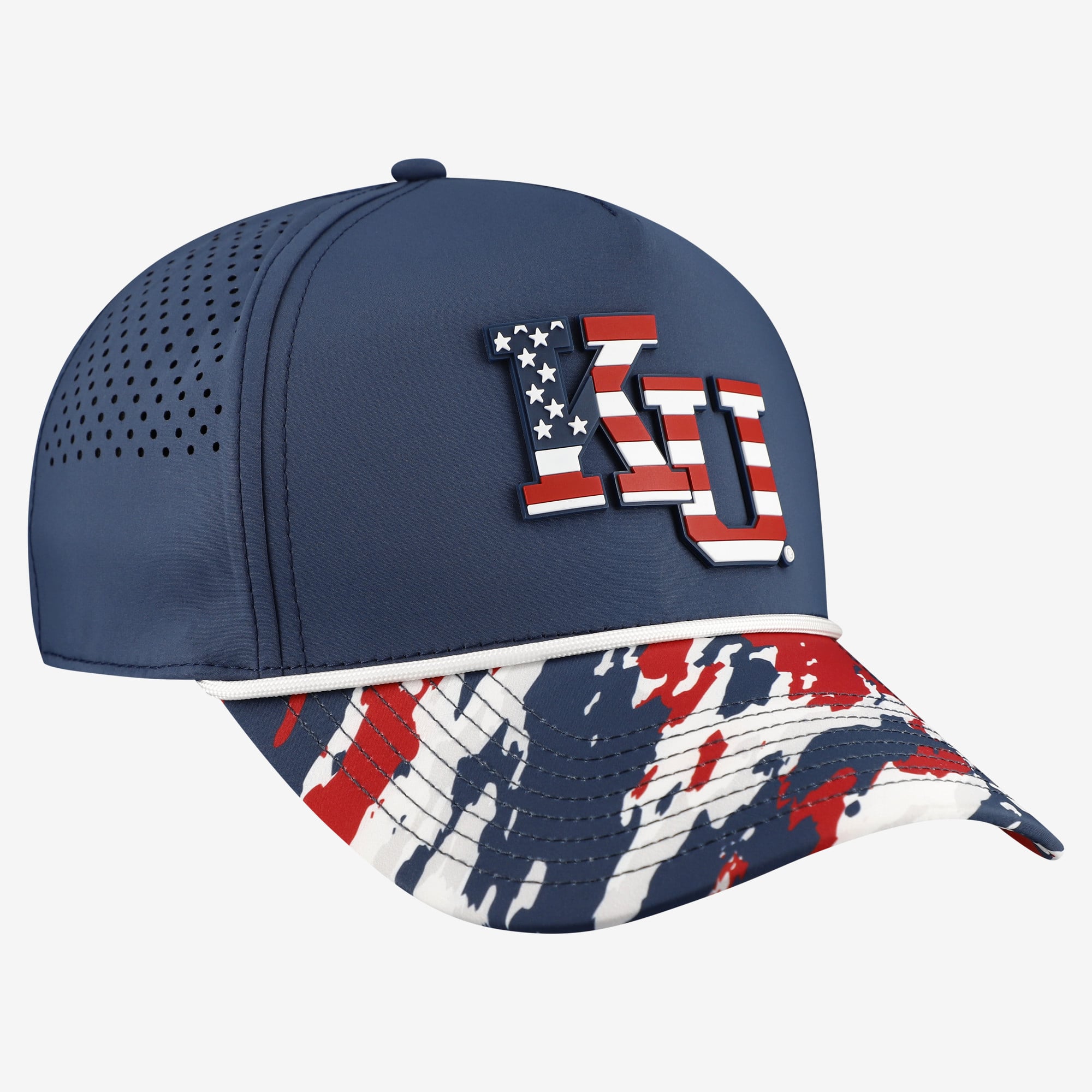 Unisex Branded Bills  Navy Kansas Jayhawks Stars & Stripes Rope Adjustable Hat