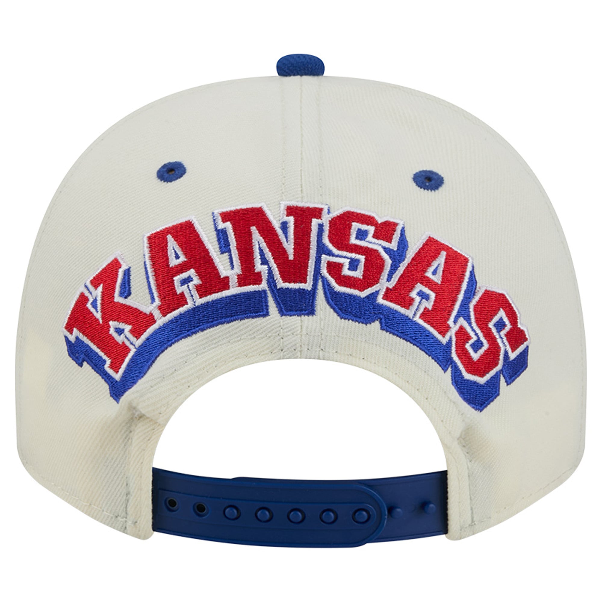 Unisex New Era White/Royal Kansas Jayhawks A-Frame 9FIFTY Snapback Hat