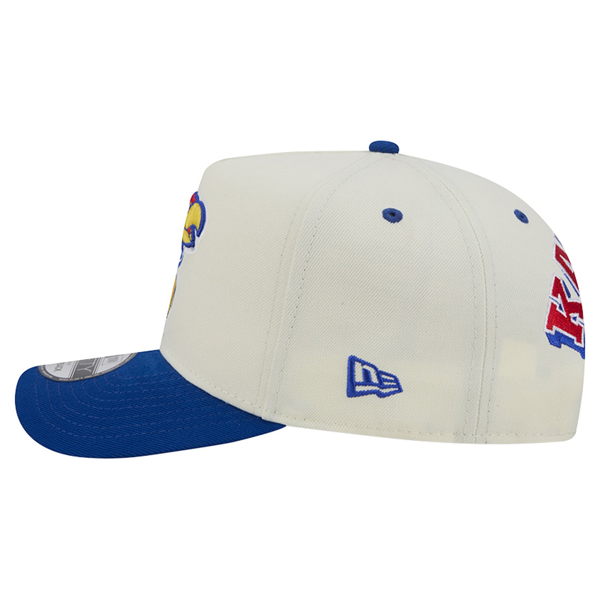 Unisex New Era White/Royal Kansas Jayhawks A-Frame 9FIFTY Snapback Hat
