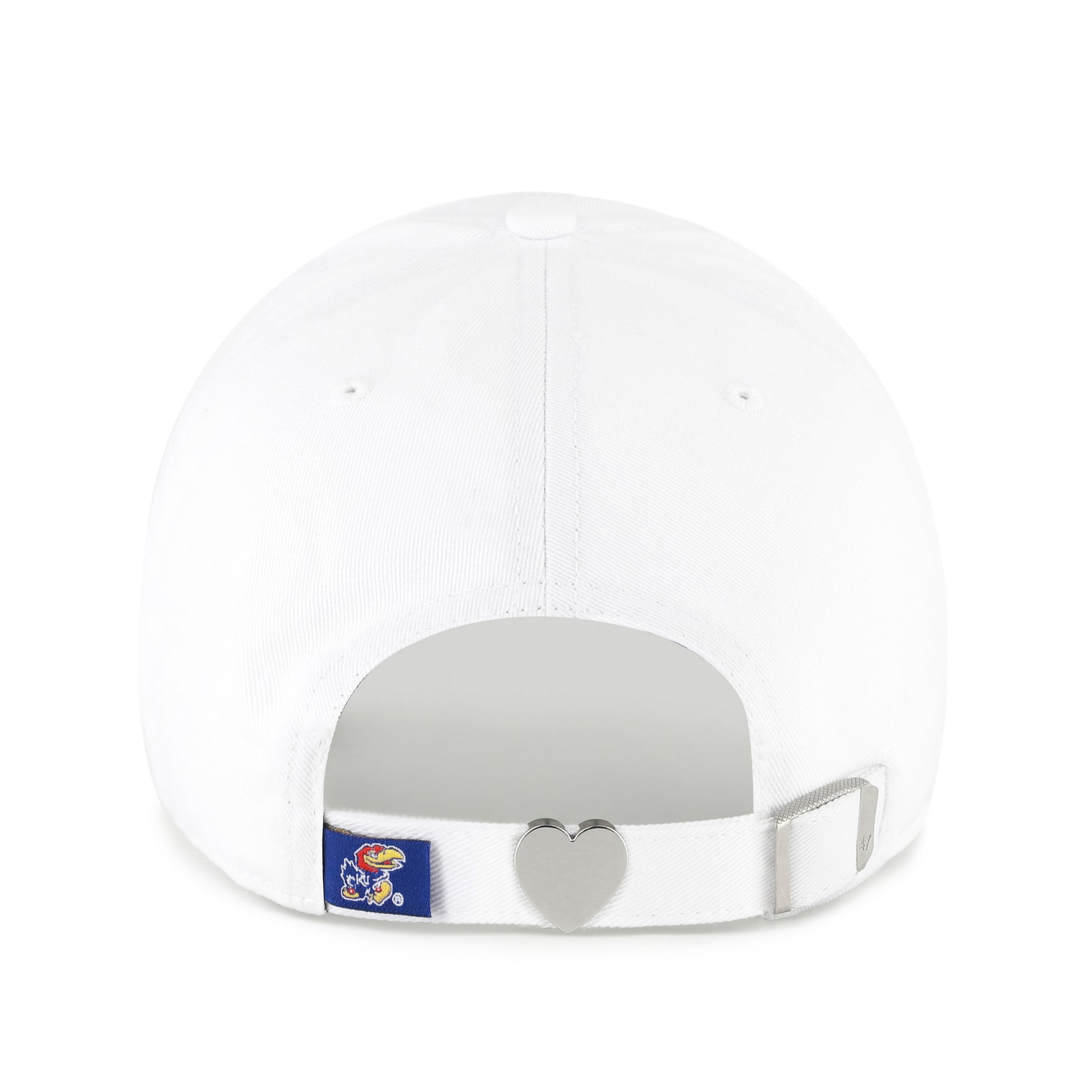 Women's '47 White Kansas Jayhawks Trendy Script Clean Up Adjustable Hat