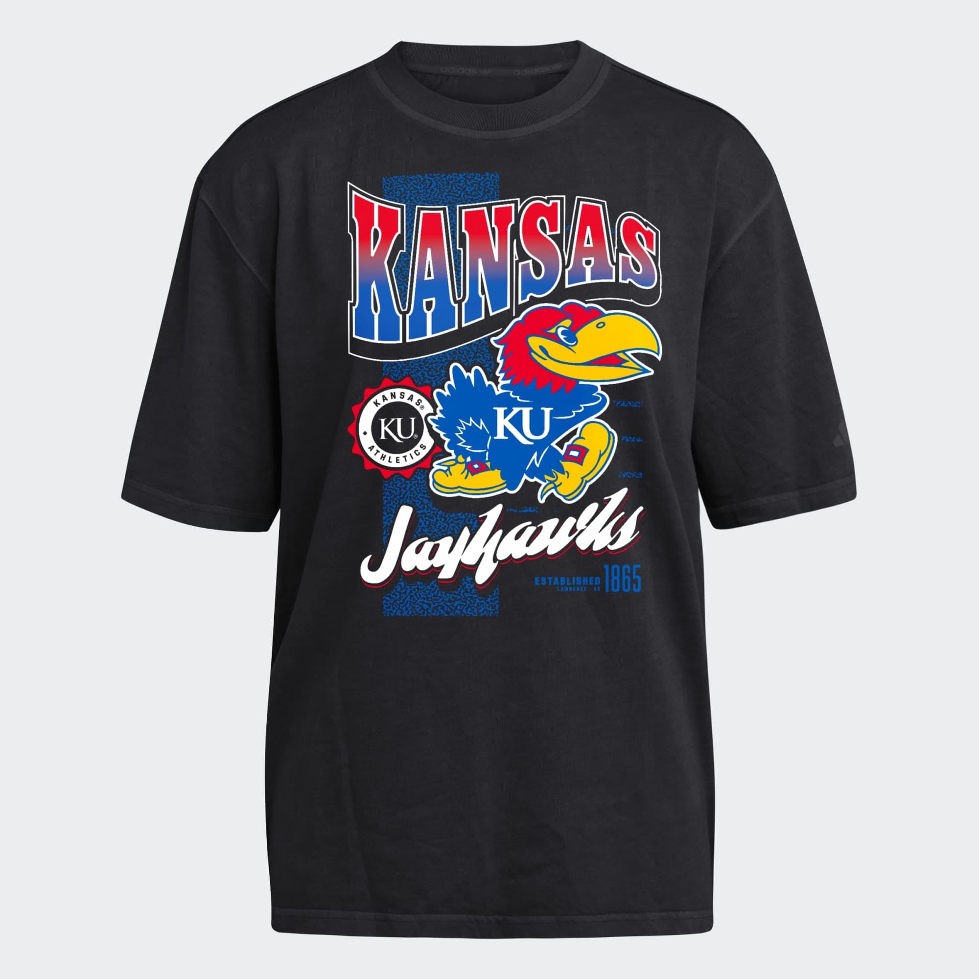 Women's adidas Black Kansas Jayhawks Premium Fashion T-Shirt