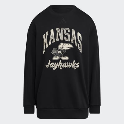  Kansas Jayhawks adidas Women's Soft Lux Sweatshirt - Black