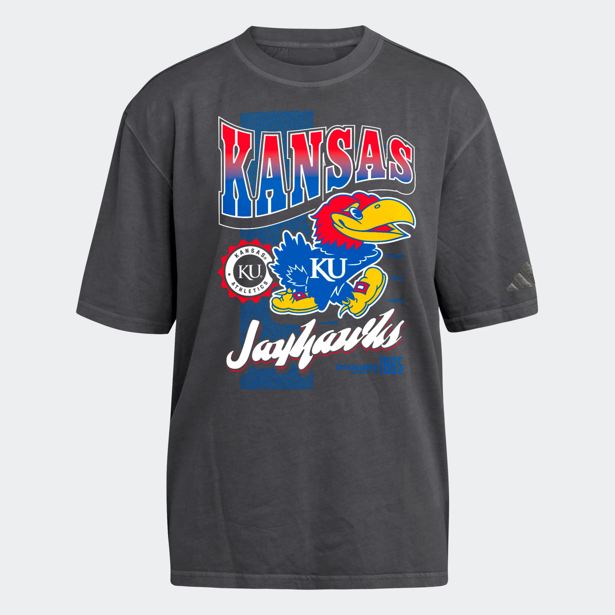 T-shirt premium adidas Kansas Jayhawks couleur anthracite pour femme