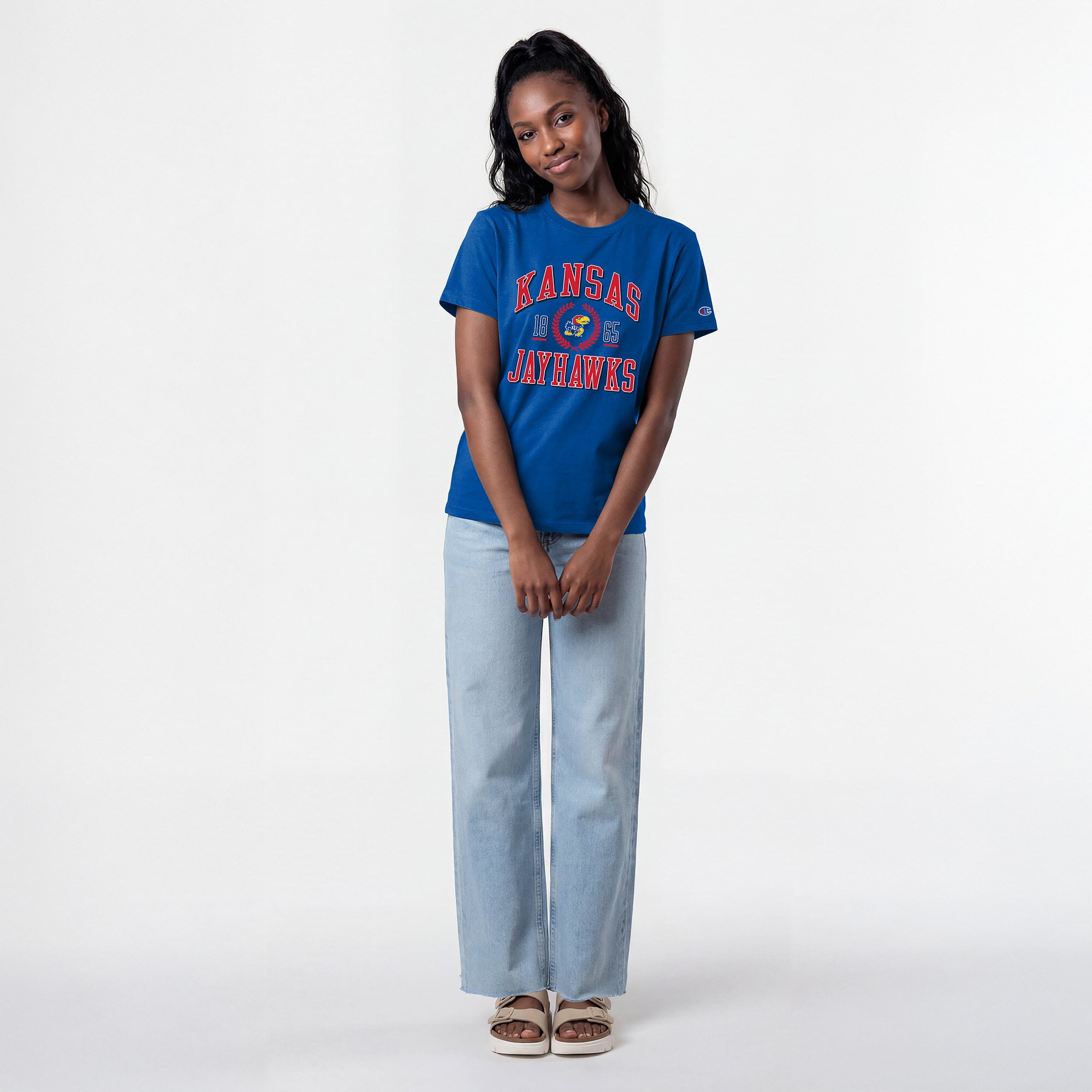 Women's Champion Royal Kansas Jayhawks Lifestyle T-Shirt