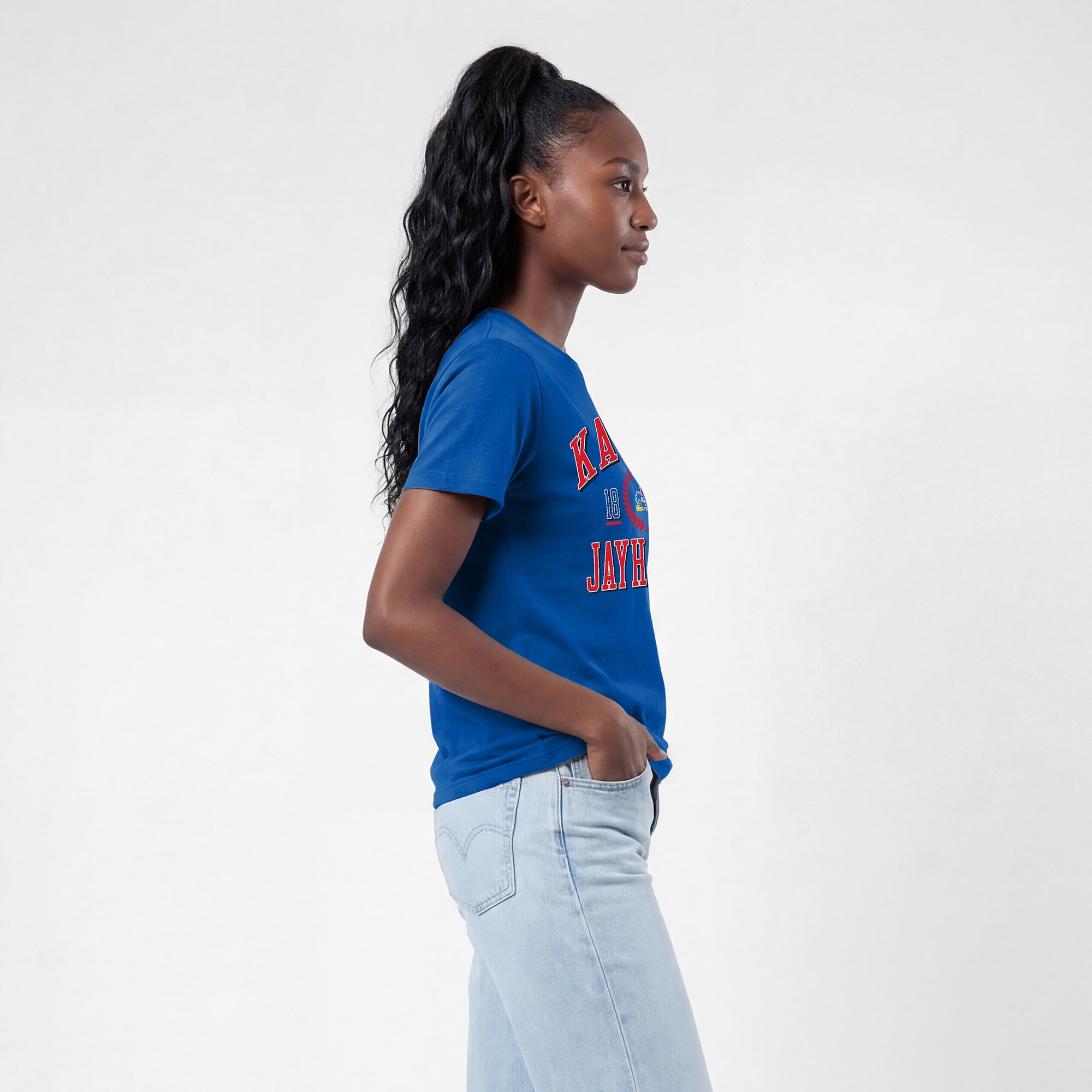 Women's Champion Royal Kansas Jayhawks Lifestyle T-Shirt