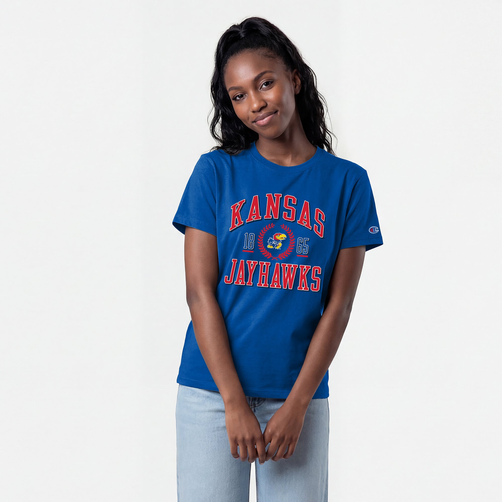 Women's Champion Royal Kansas Jayhawks Lifestyle T-Shirt